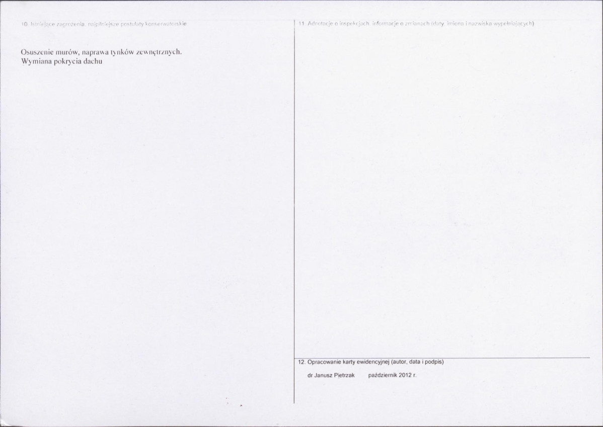 Karta obiektu niewpisanego do rejestru, skan nr 2