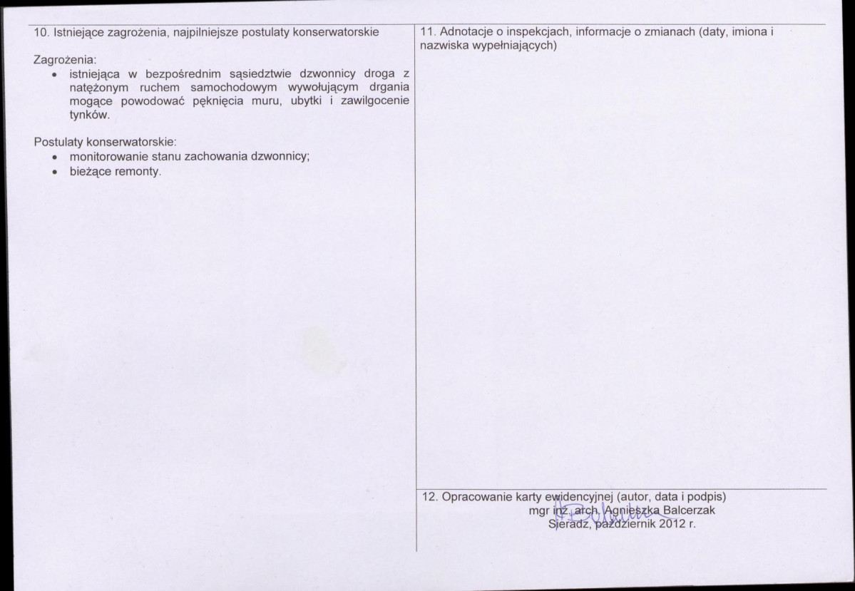 Karta obiektu niewpisanego do rejestru, skan nr 2
