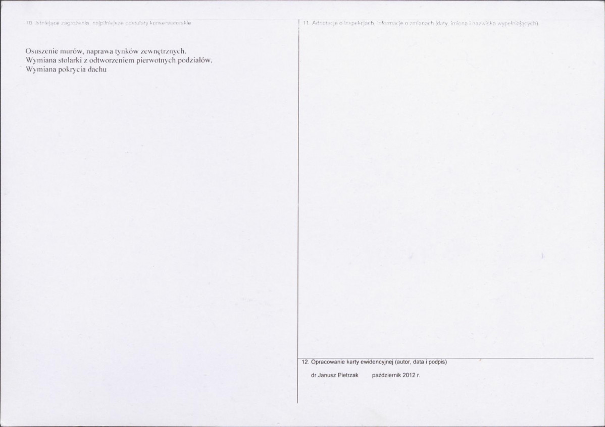 Karta obiektu niewpisanego do rejestru, skan nr 2