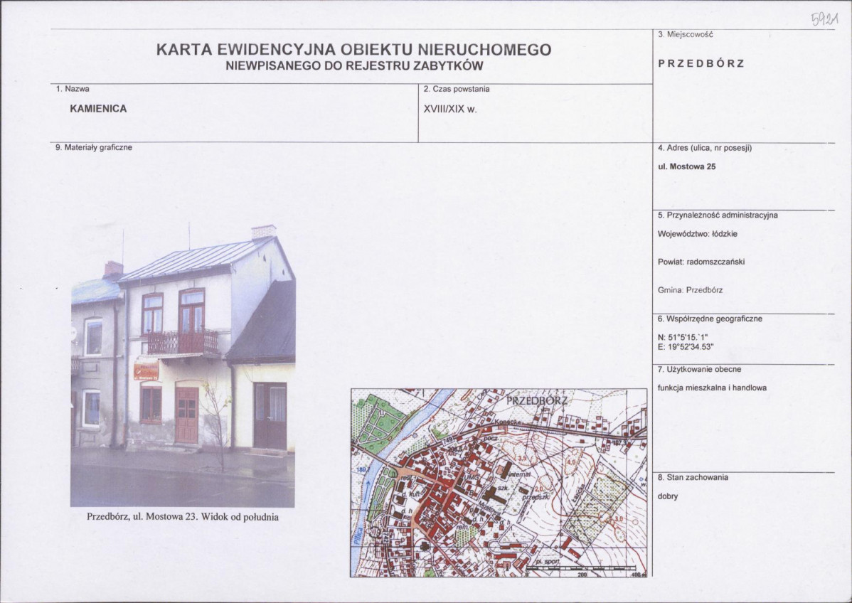 Karta obiektu niewpisanego do rejestru, skan nr 1