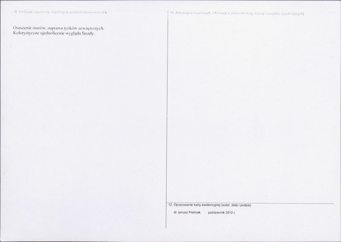 Karta obiektu niewpisanego do rejestru, skan nr 2