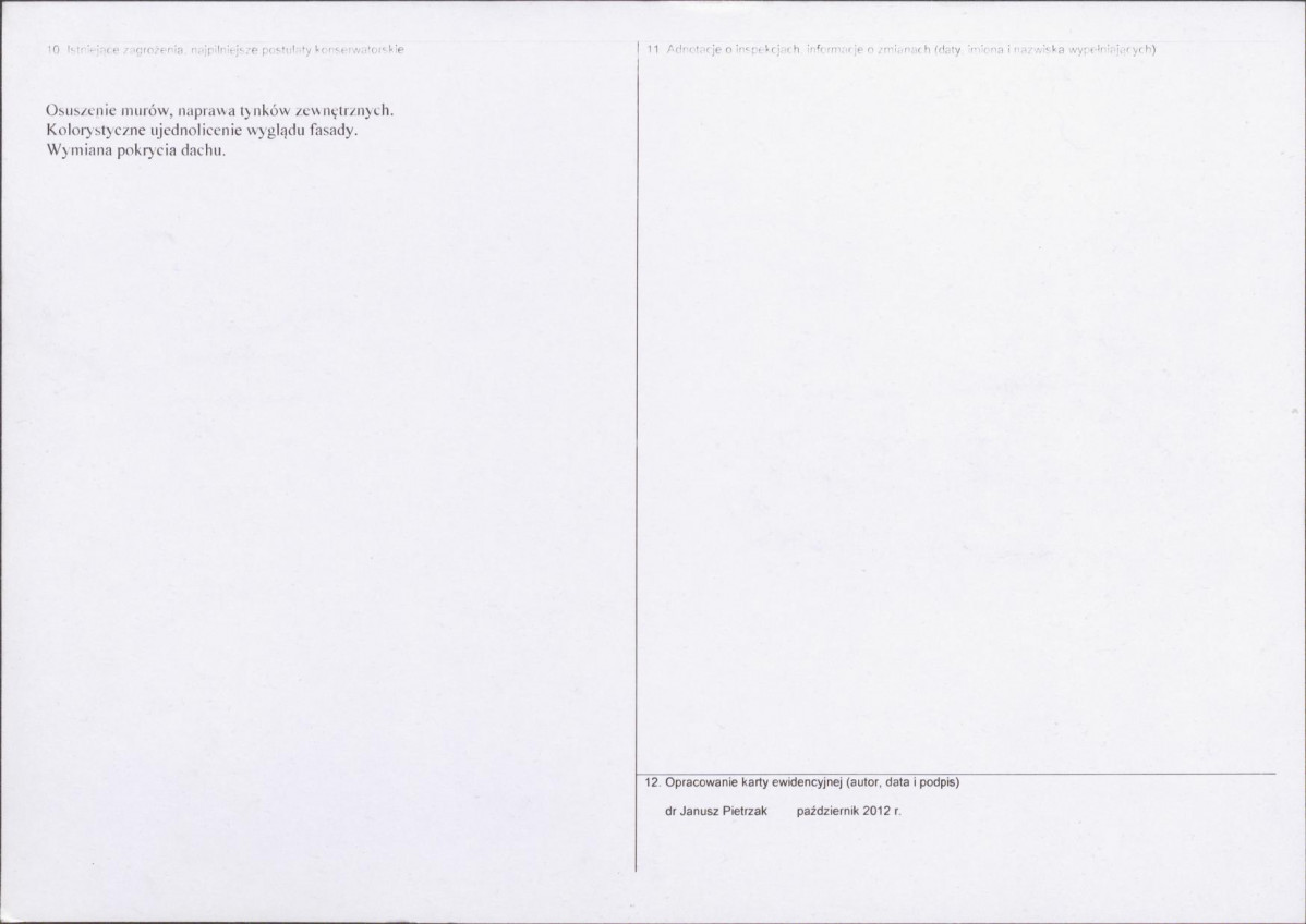 Karta obiektu niewpisanego do rejestru, skan nr 2