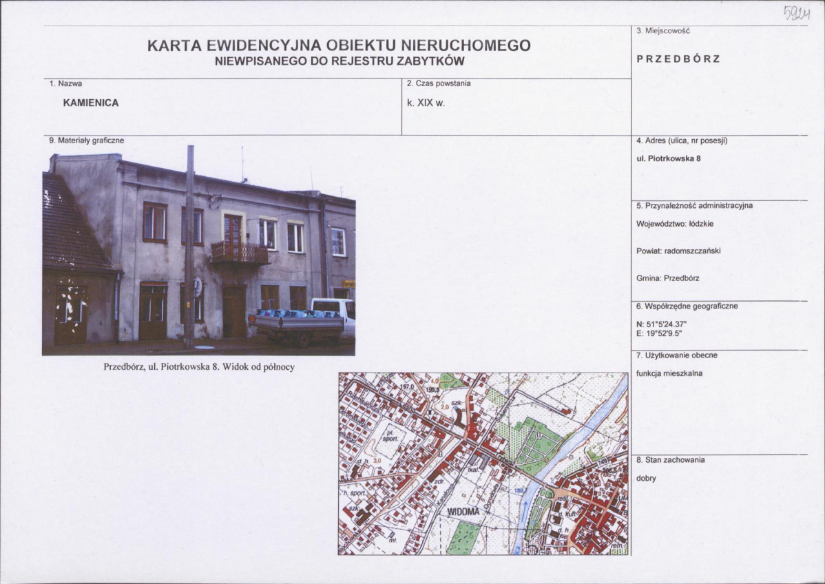 Karta obiektu niewpisanego do rejestru, skan nr 1