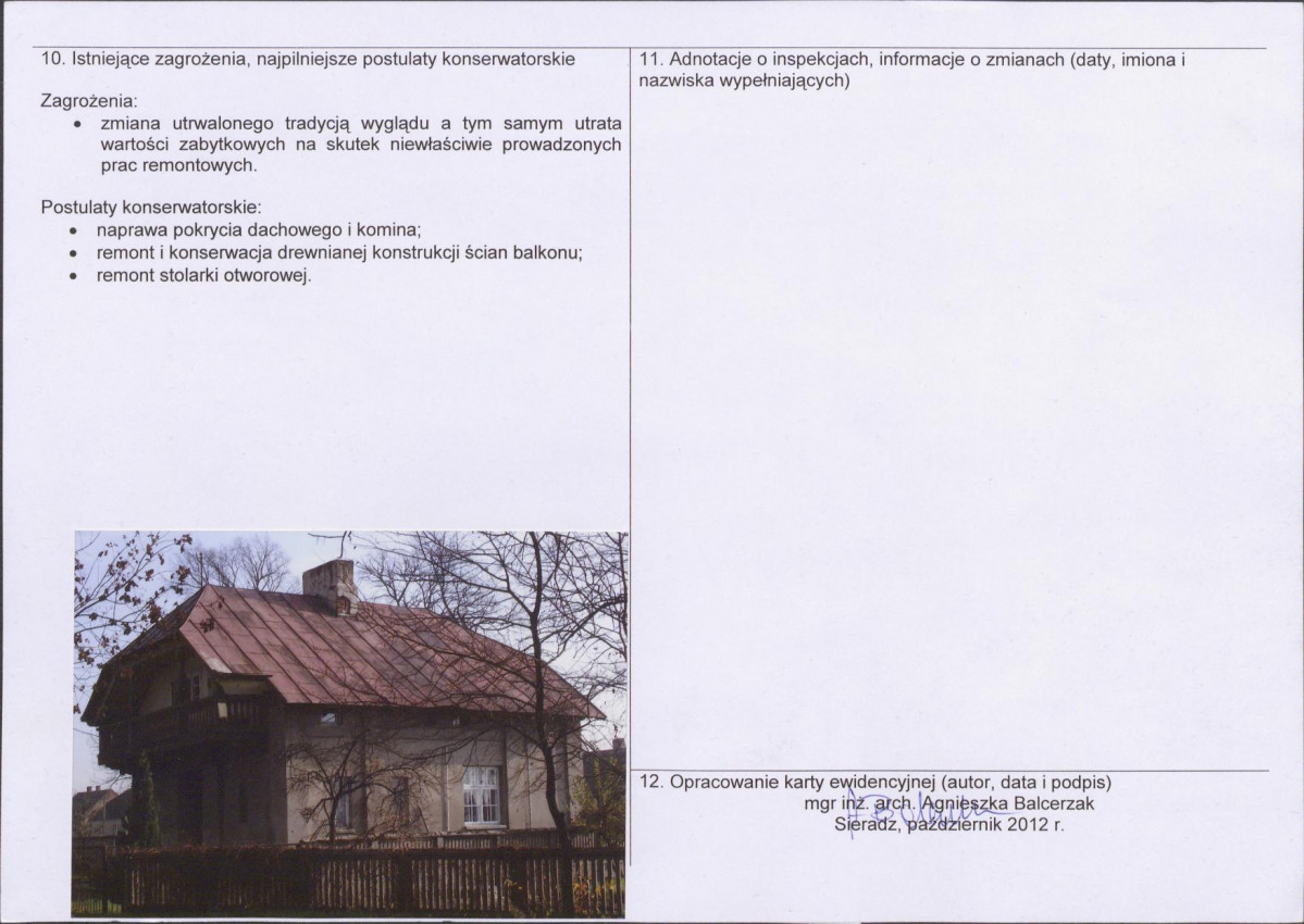 Karta obiektu niewpisanego do rejestru, skan nr 2