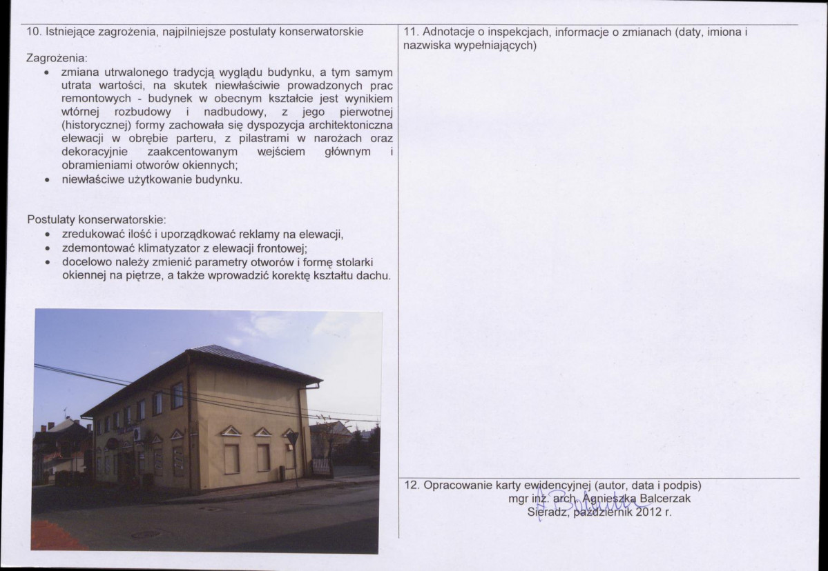 Karta obiektu niewpisanego do rejestru, skan nr 2