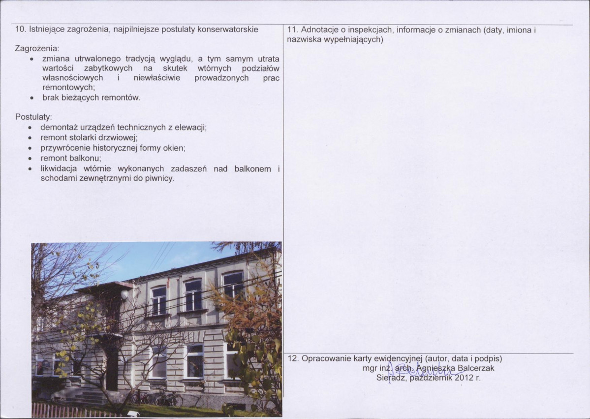 Karta obiektu niewpisanego do rejestru, skan nr 2