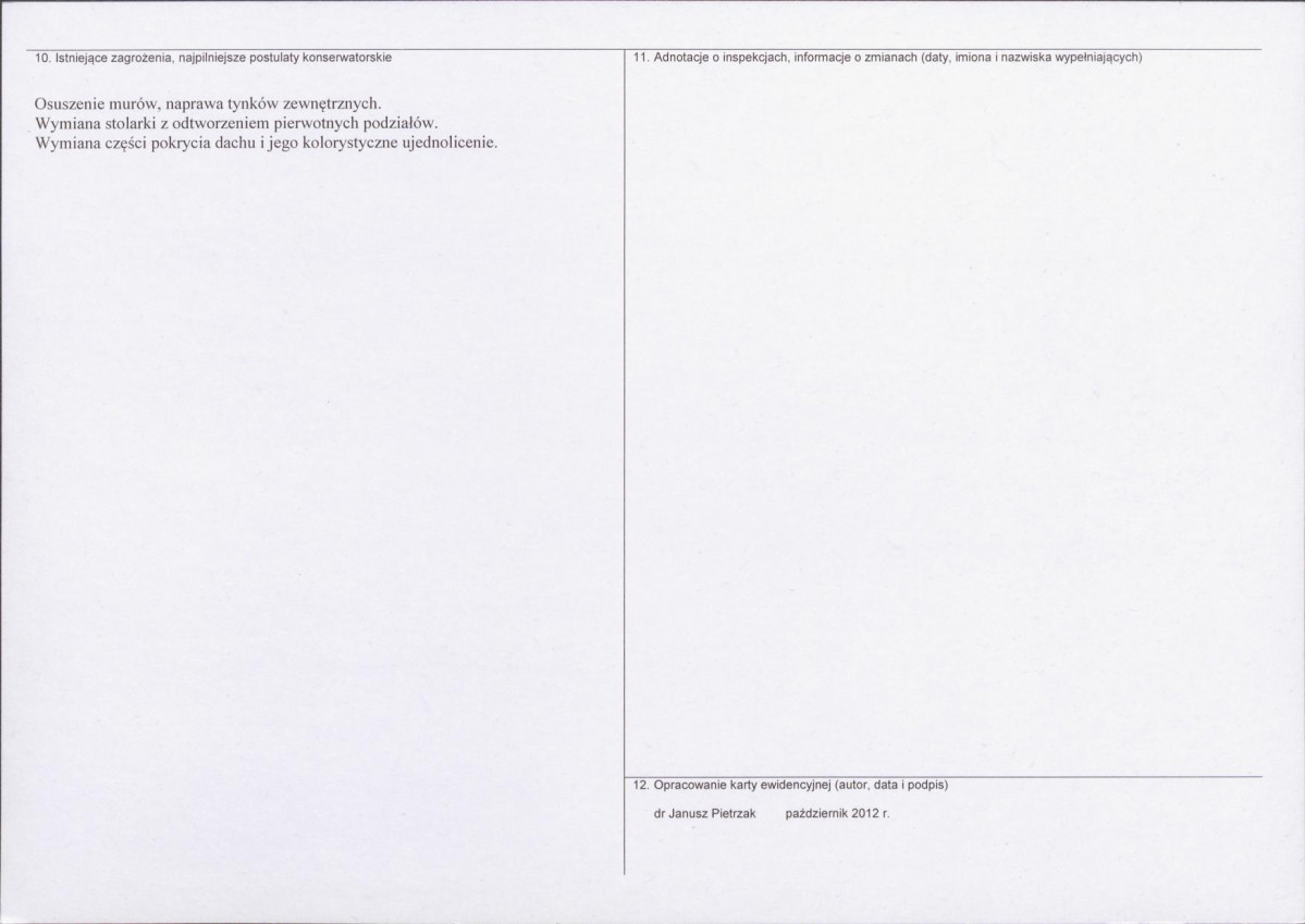 Karta obiektu niewpisanego do rejestru, skan nr 2
