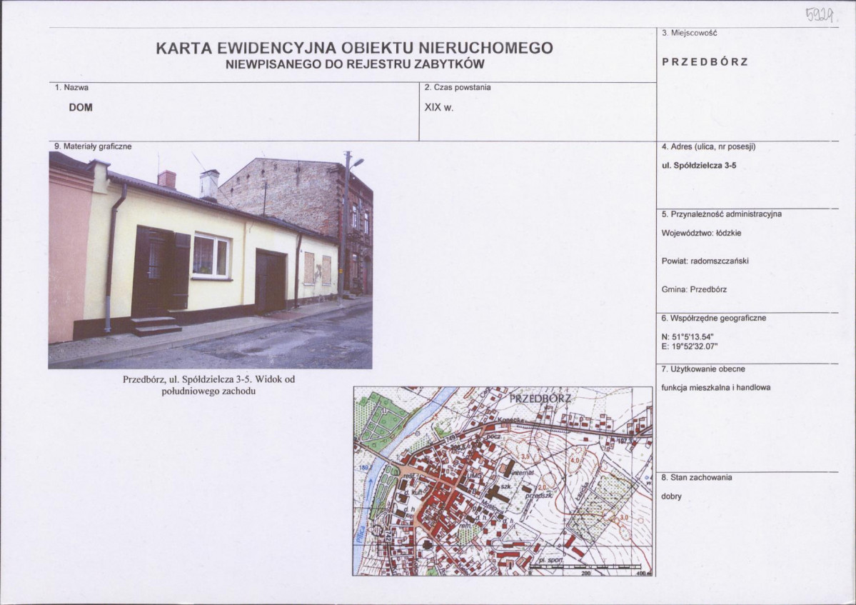 Karta obiektu niewpisanego do rejestru, skan nr 1