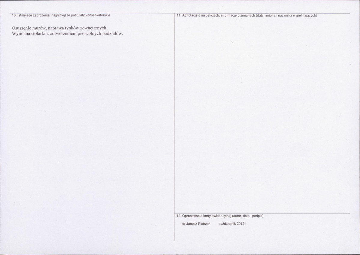 Karta obiektu niewpisanego do rejestru, skan nr 2