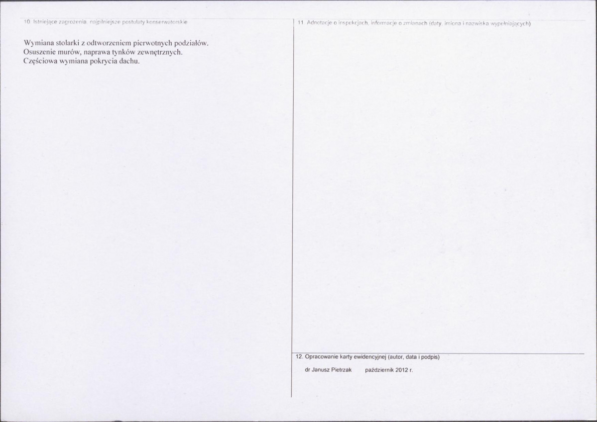 Karta obiektu niewpisanego do rejestru, skan nr 2
