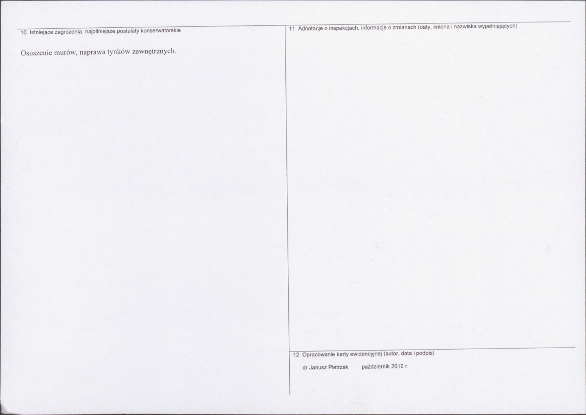 KEZN - Karta obiektu niewpisanego do rejestru, skan nr 2