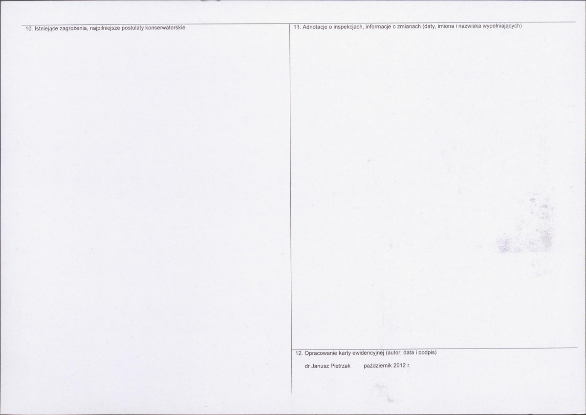 KEZN - Karta obiektu niewpisanego do rejestru, skan nr 2