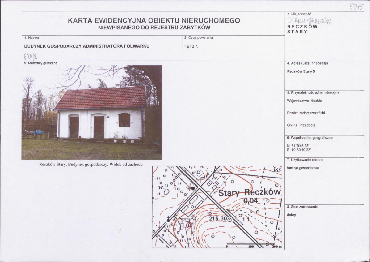 KEZN - Karta obiektu niewpisanego do rejestru, skan nr 1