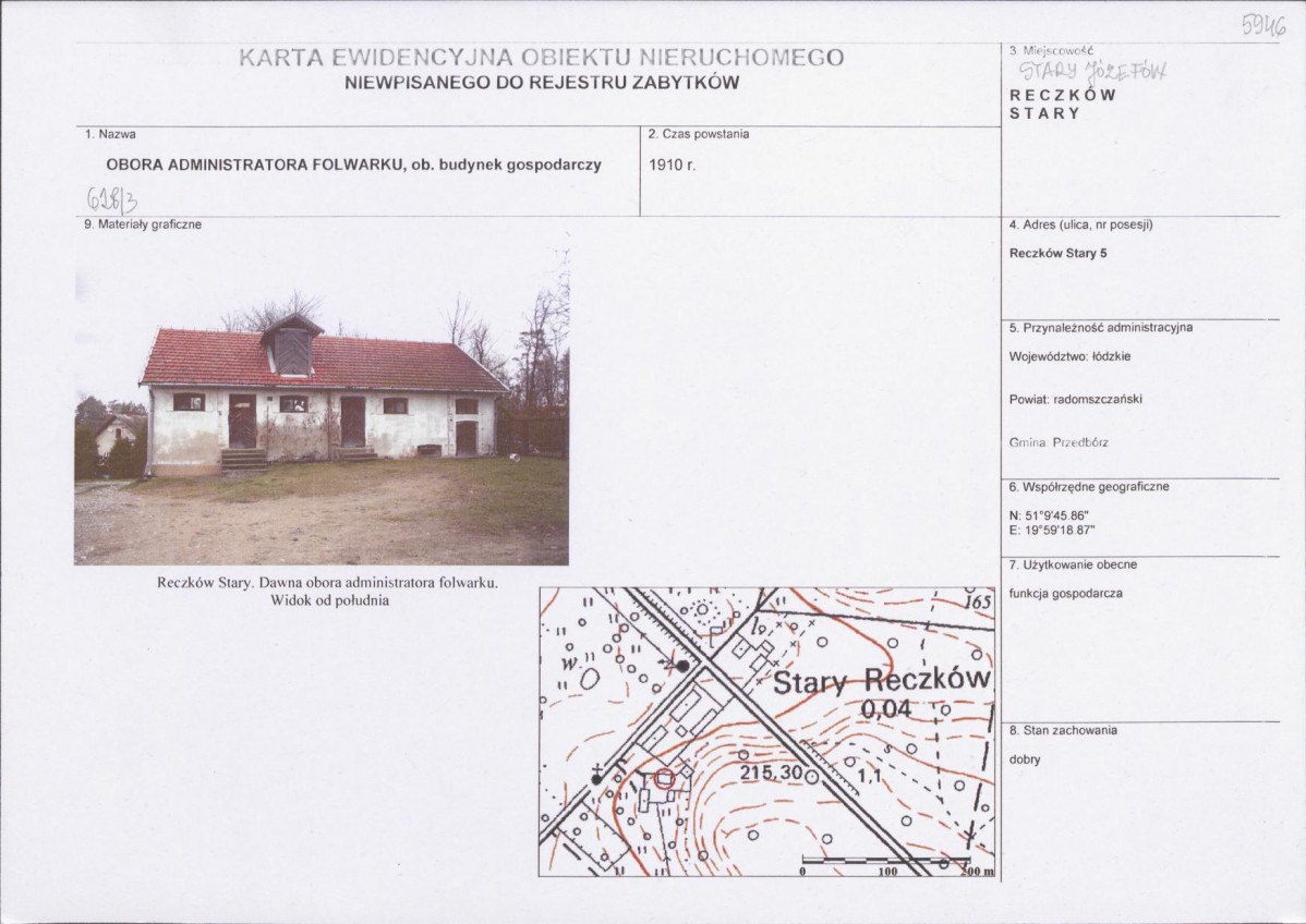 KEZN - Karta obiektu niewpisanego do rejestru, skan nr 1