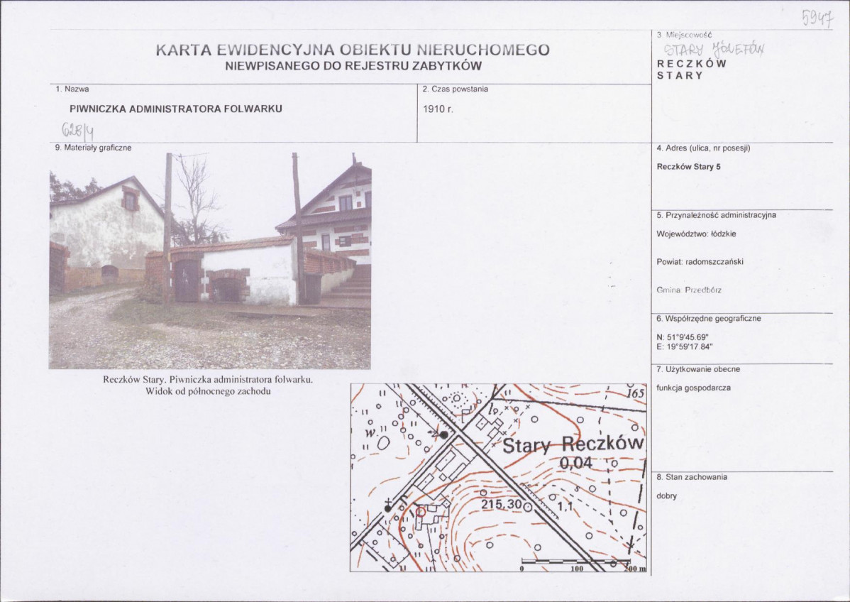 KEZN - Karta obiektu niewpisanego do rejestru, skan nr 1