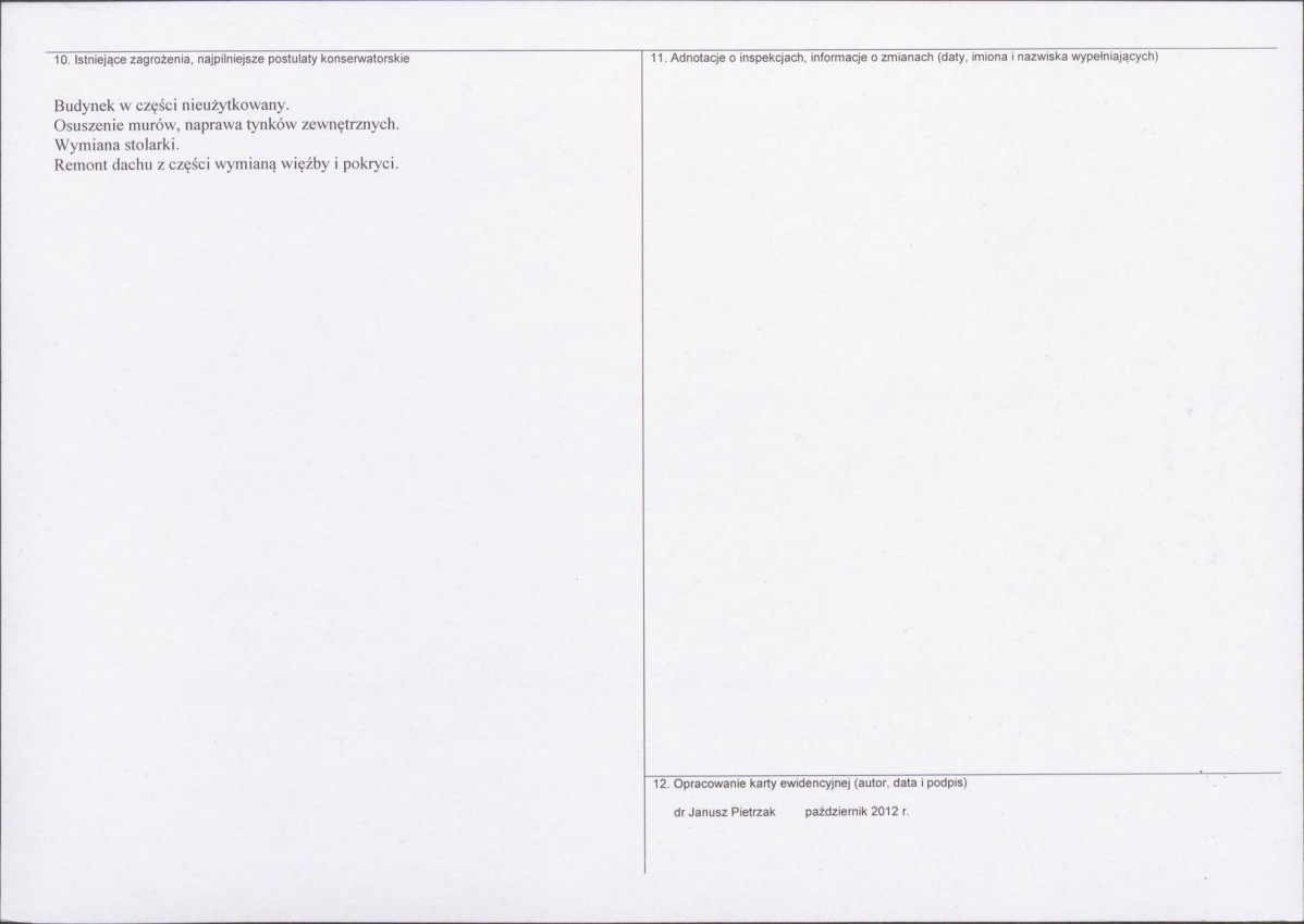 KEZN - Karta obiektu niewpisanego do rejestru, skan nr 2