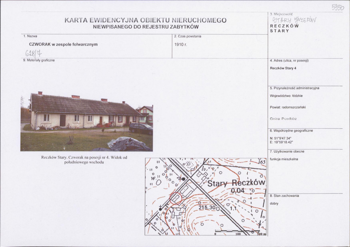 KEZN - Karta obiektu niewpisanego do rejestru, skan nr 1