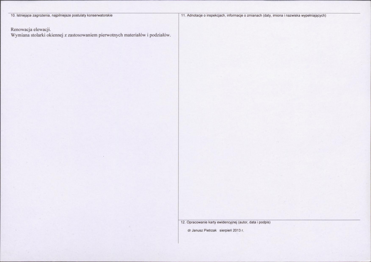 Karta obiektu niewpisanego do rejestru, skan nr 2