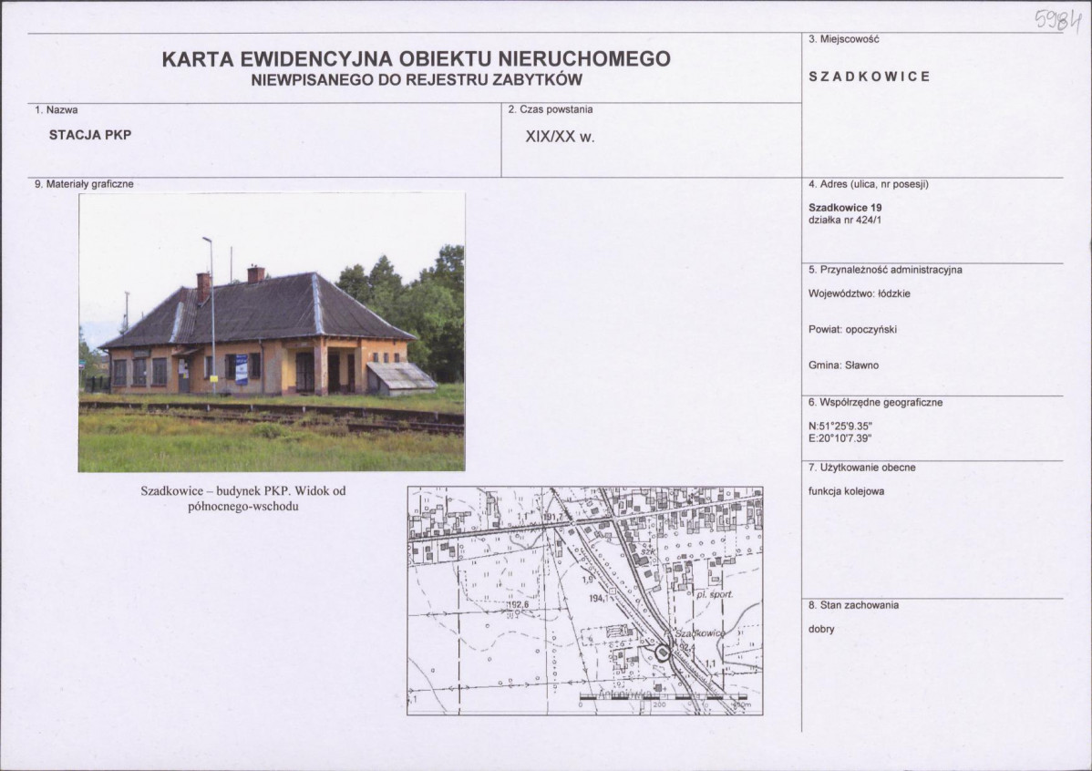 Karta obiektu niewpisanego do rejestru, skan nr 1