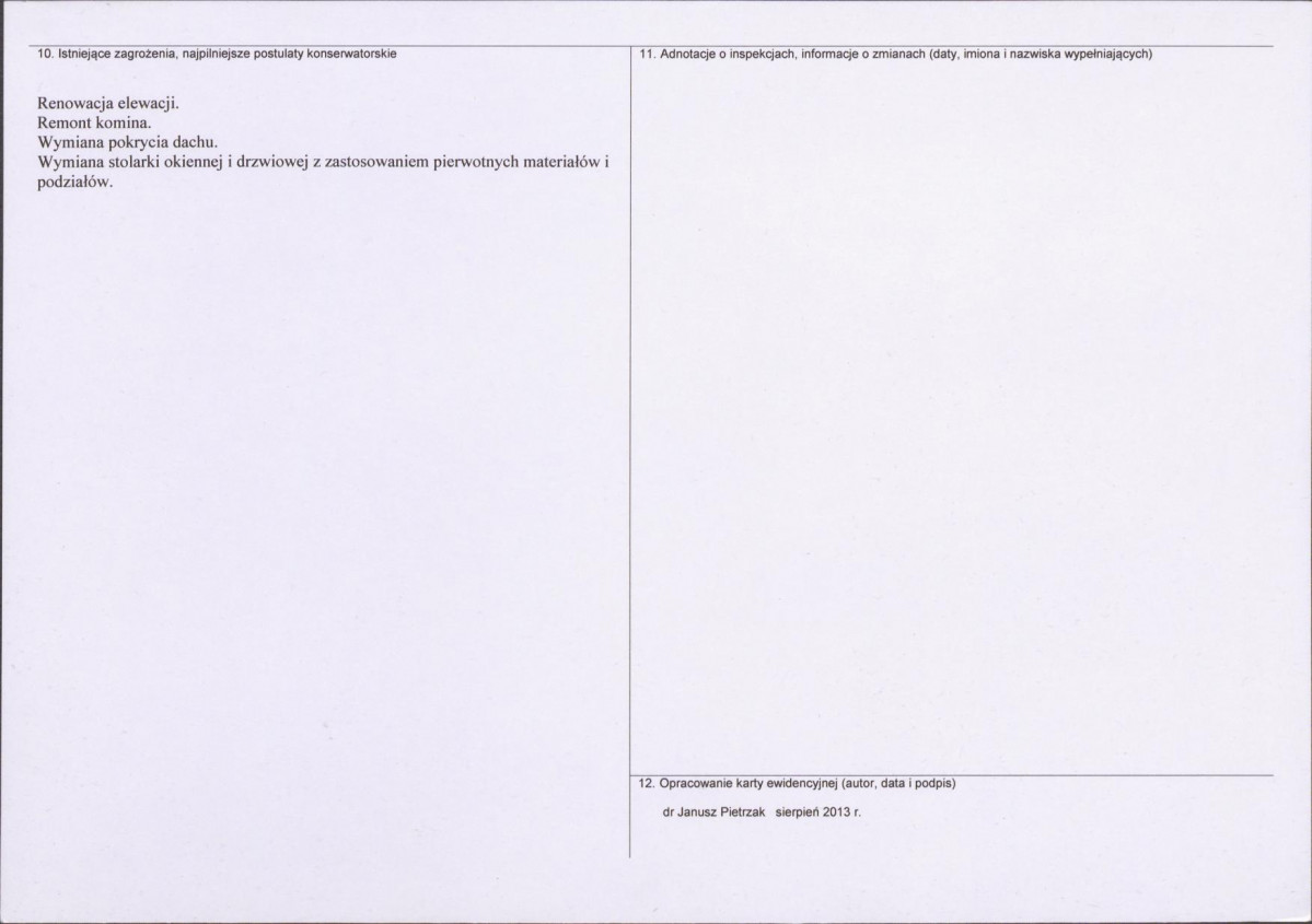 Karta obiektu niewpisanego do rejestru, skan nr 2