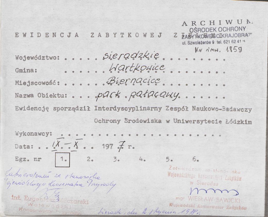 Ewidencja parkowa, skan nr 4