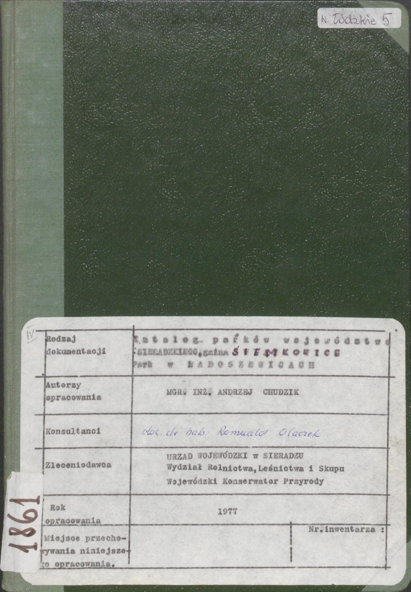 EP - Ewidencja parkowa, skan nr 1