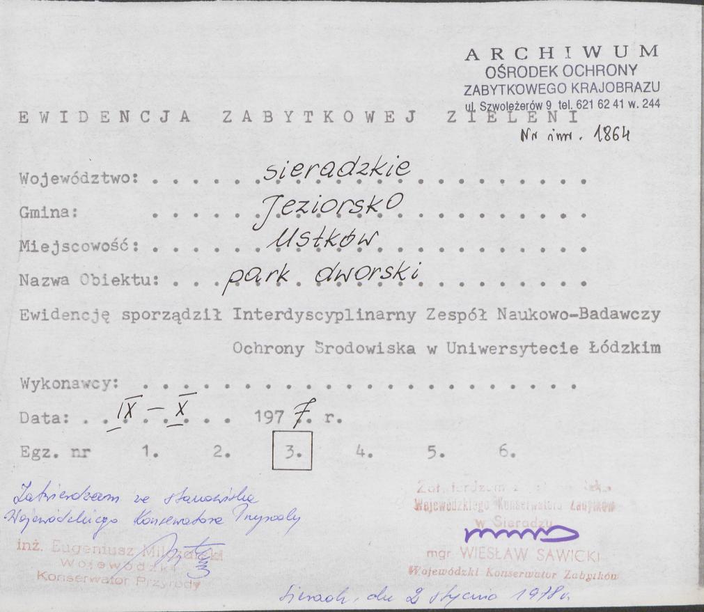 Ewidencja parkowa, skan nr 4