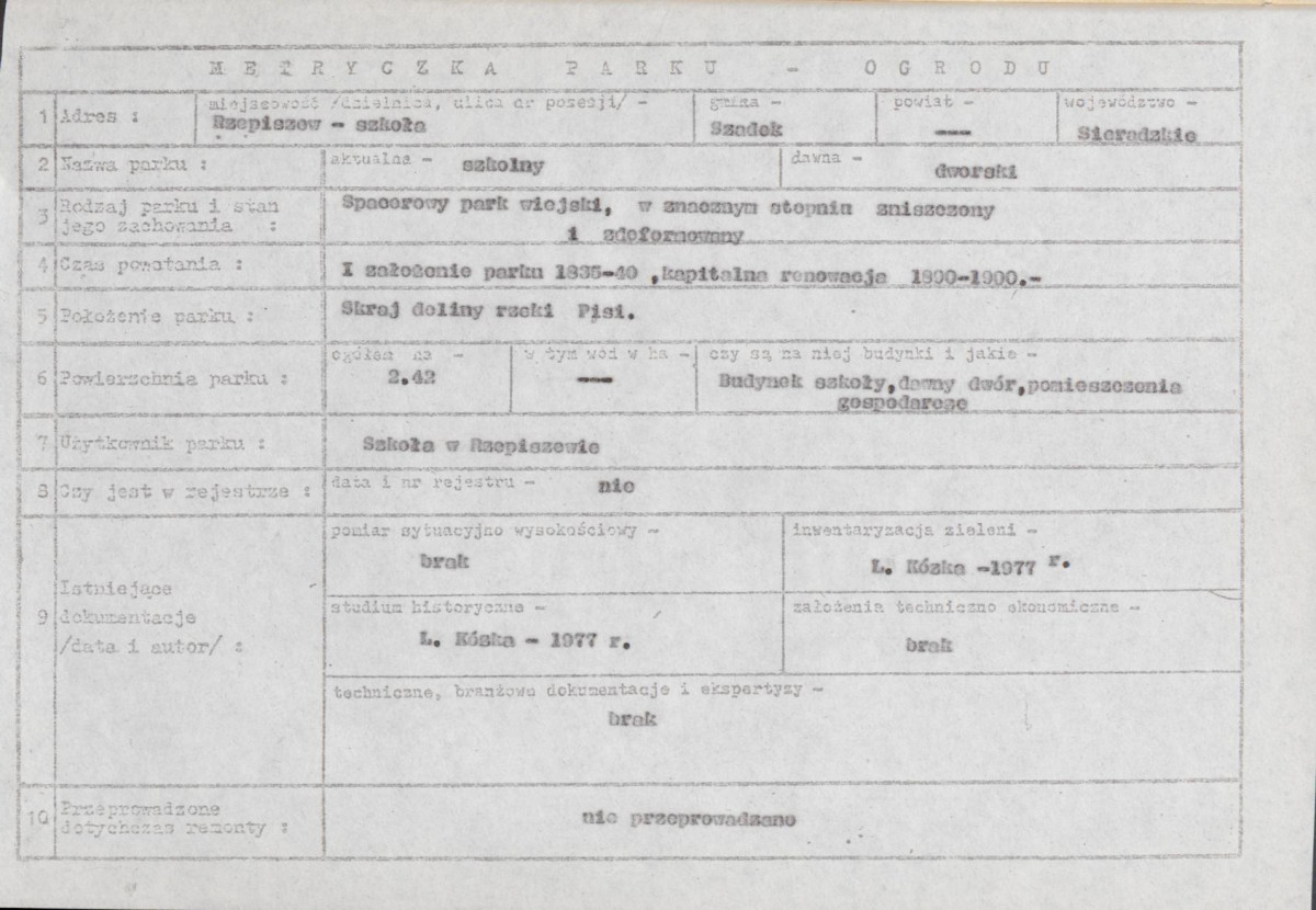 EP - Ewidencja parkowa, skan nr 4