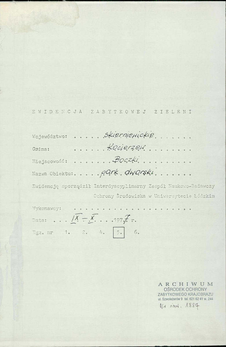 EP - Ewidencja parkowa, skan nr 4