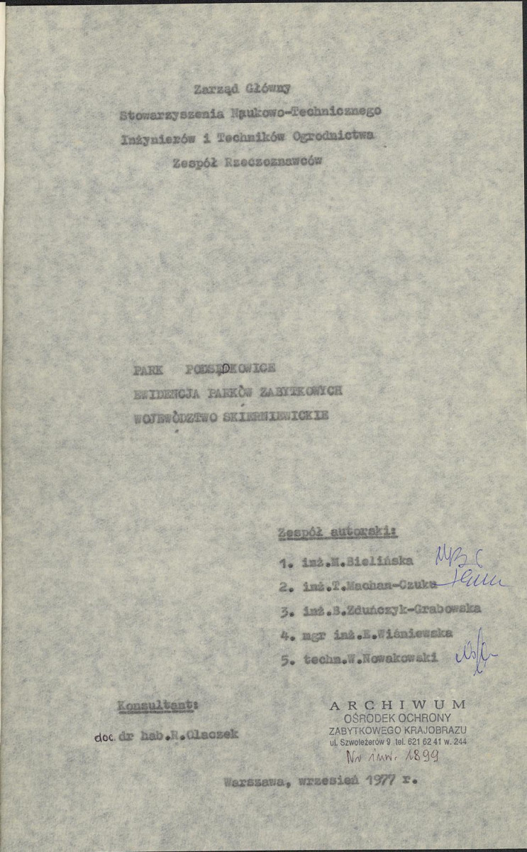 EP - Ewidencja parkowa, skan nr 5