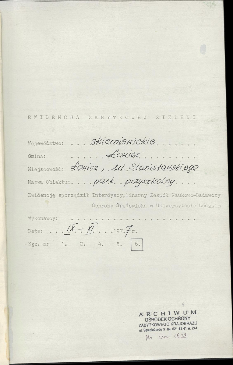 Ewidencja parkowa, skan nr 4