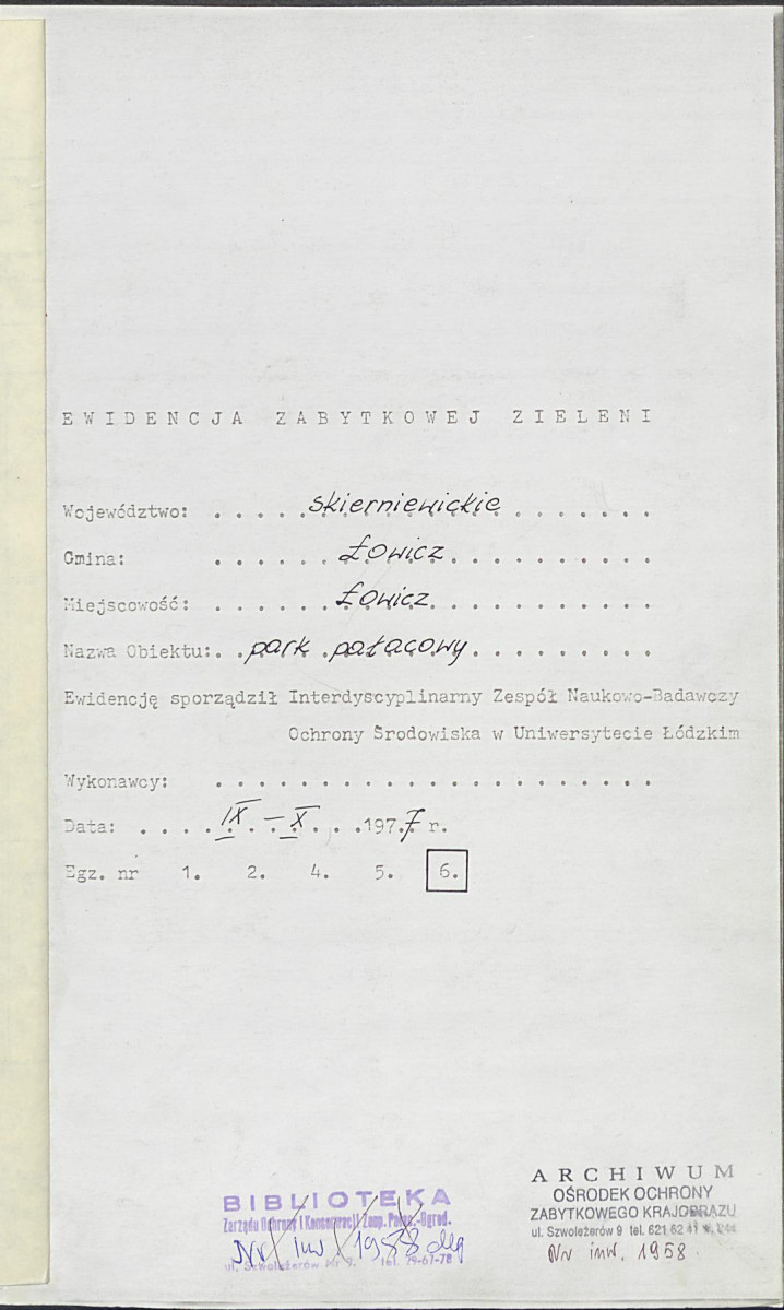 Ewidencja parkowa, skan nr 4