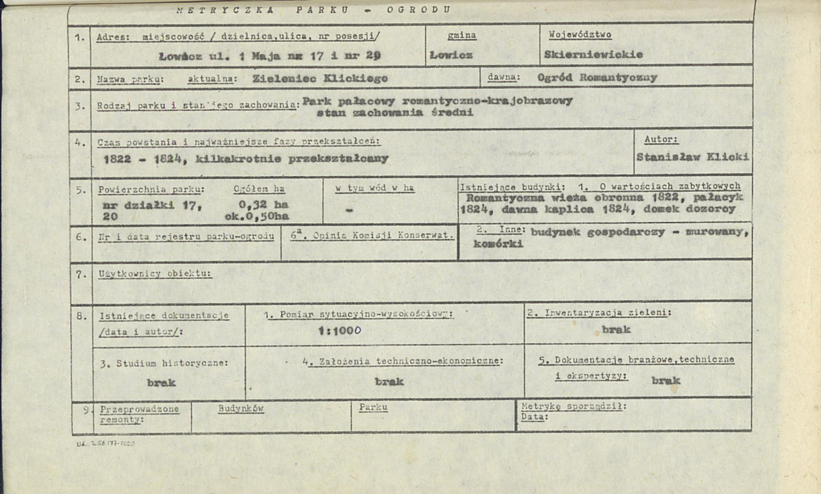 Ewidencja parkowa, skan nr 5