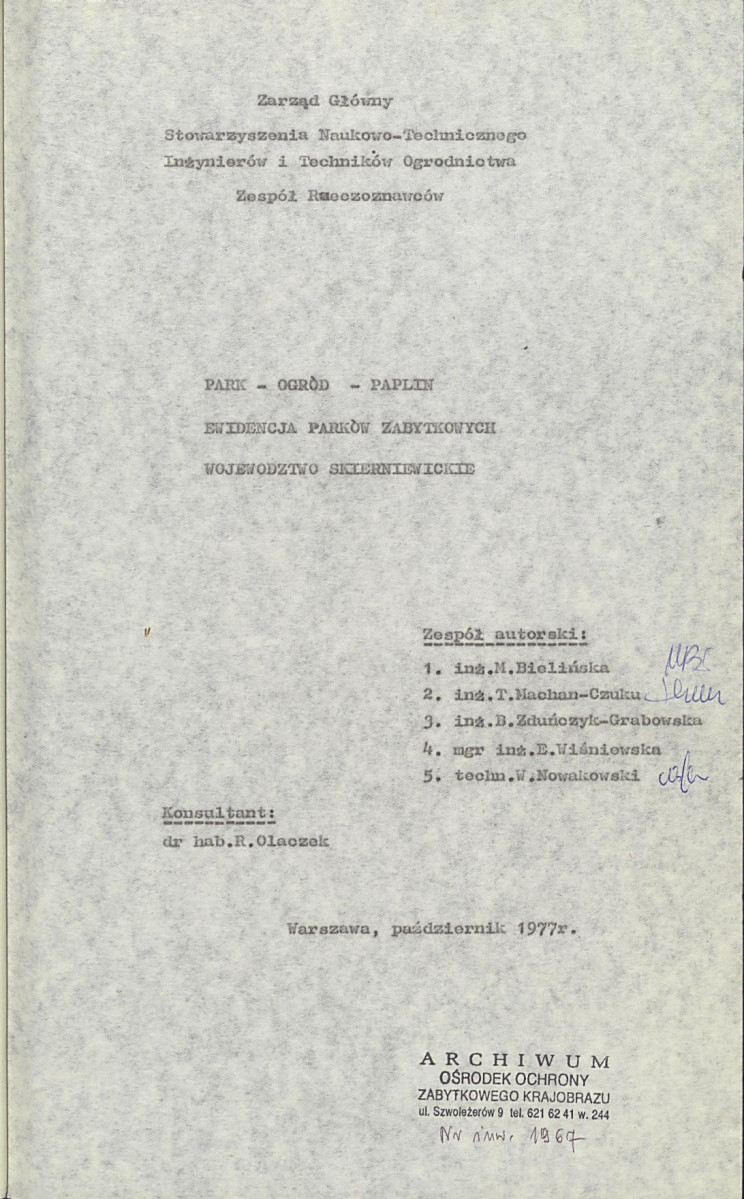 Ewidencja parkowa, skan nr 8