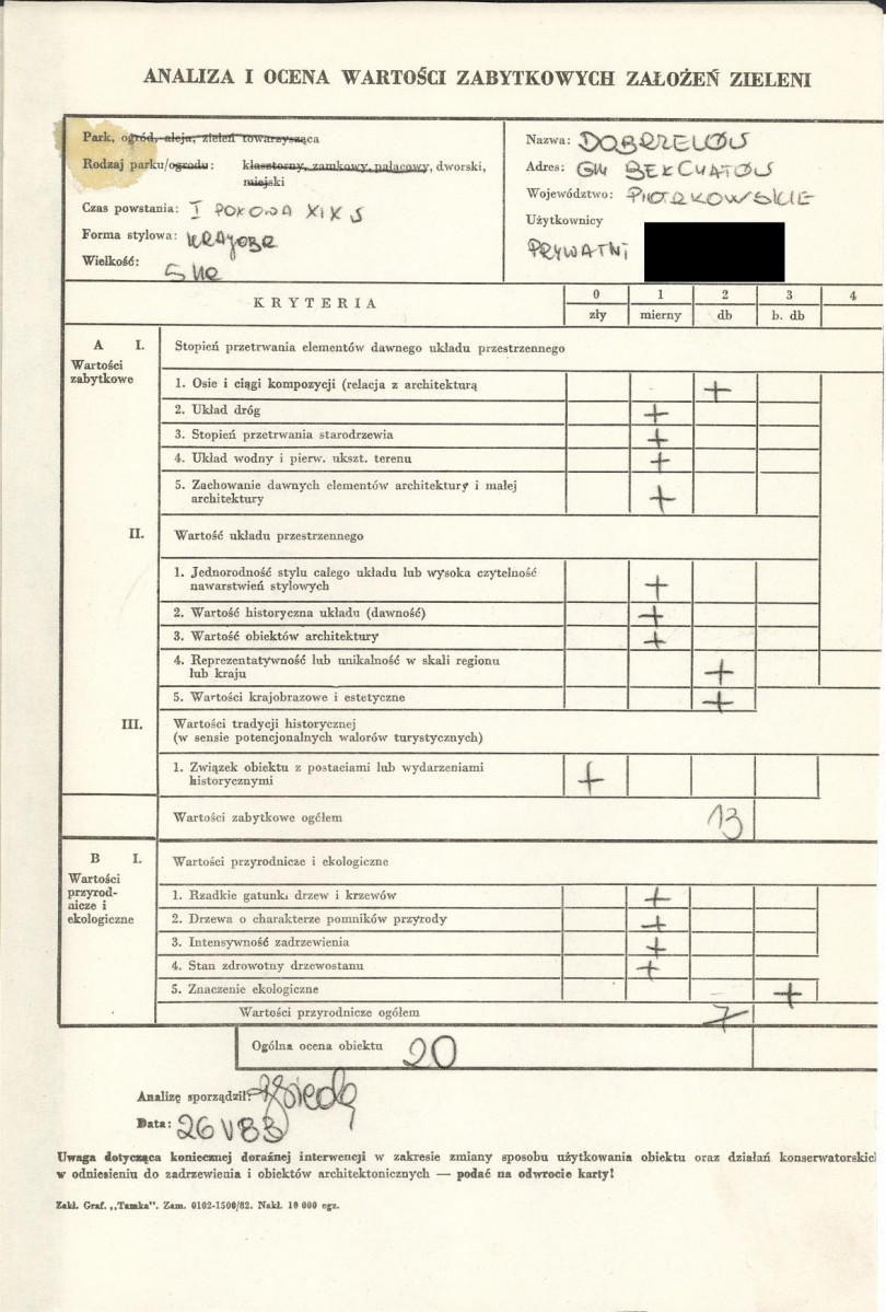 EP - Ewidencja parkowa, skan nr 3