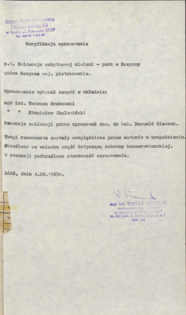 Ewidencja parkowa, skan nr 4