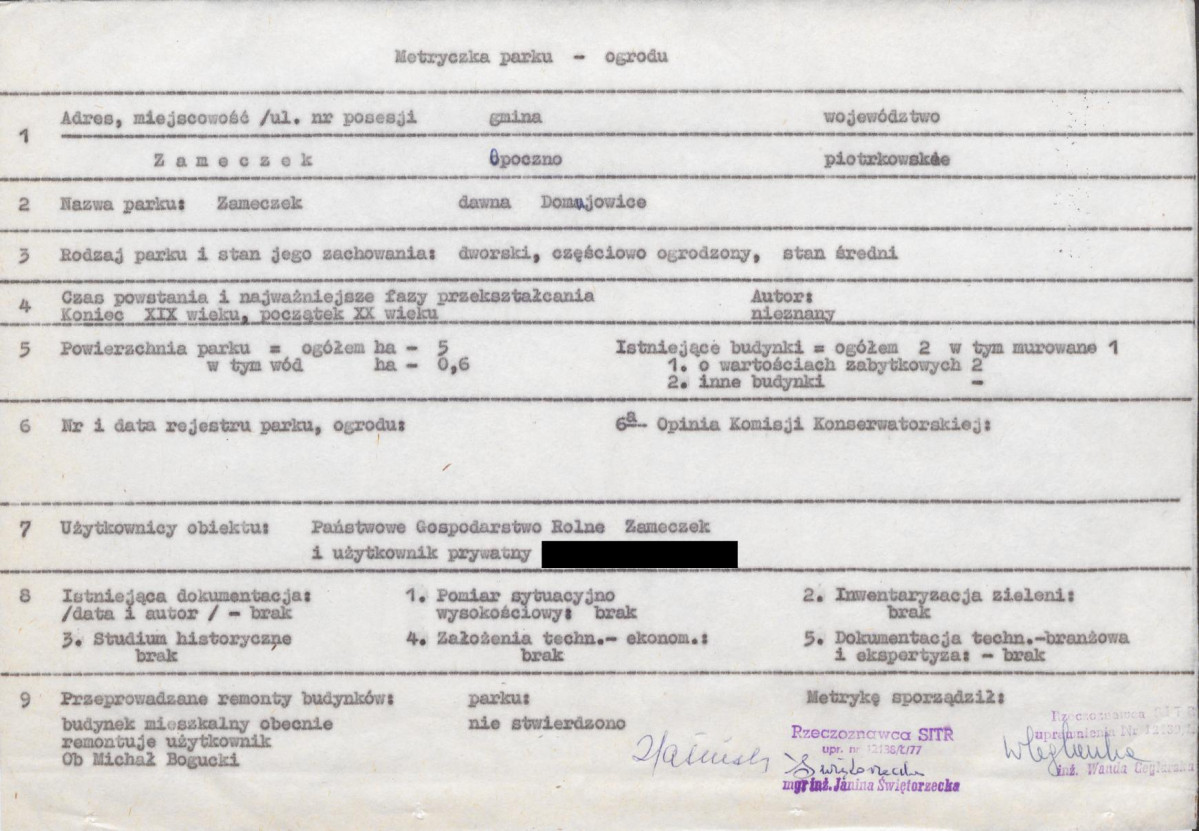 EP - Ewidencja parkowa, skan nr 5