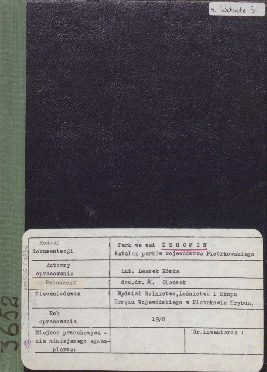 EP - Ewidencja parkowa, skan nr 1