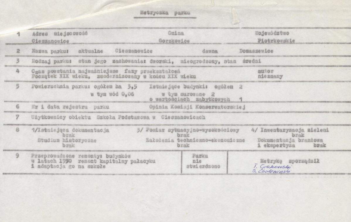 Ewidencja parkowa, skan nr 5