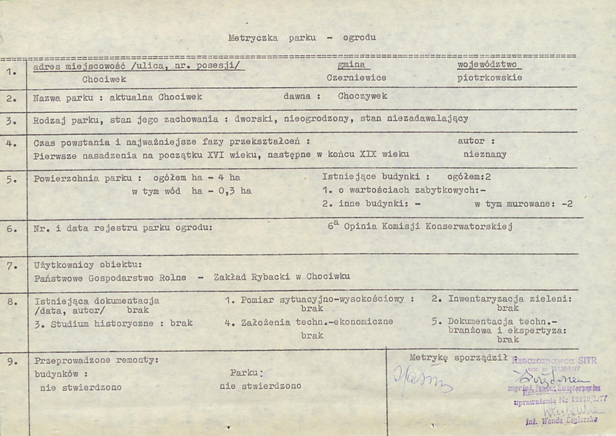 EP - Ewidencja parkowa, skan nr 5