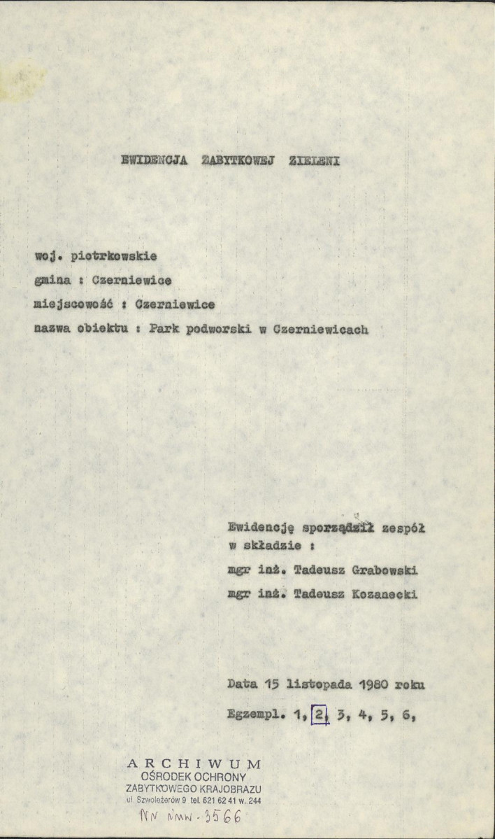 EP - Ewidencja parkowa, skan nr 4