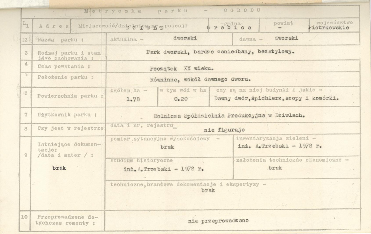 EP - Ewidencja parkowa, skan nr 5
