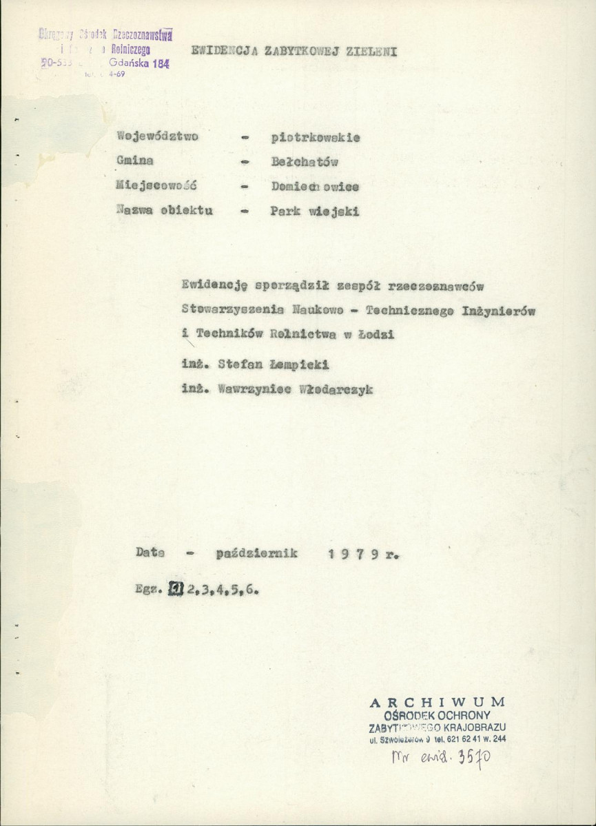 EP - Ewidencja parkowa, skan nr 5