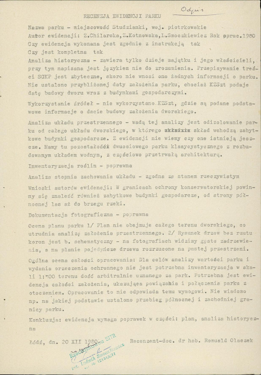 EP - Ewidencja parkowa, skan nr 6