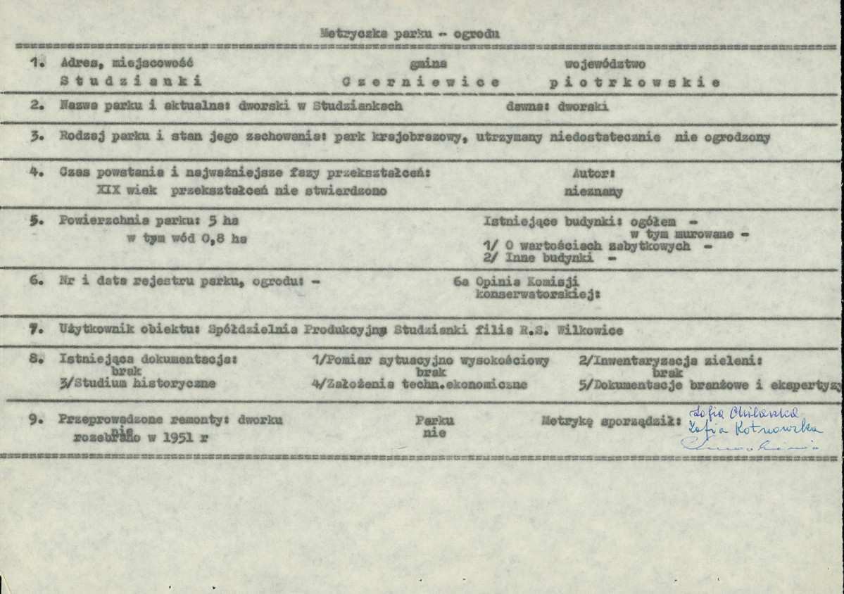 EP - Ewidencja parkowa, skan nr 9