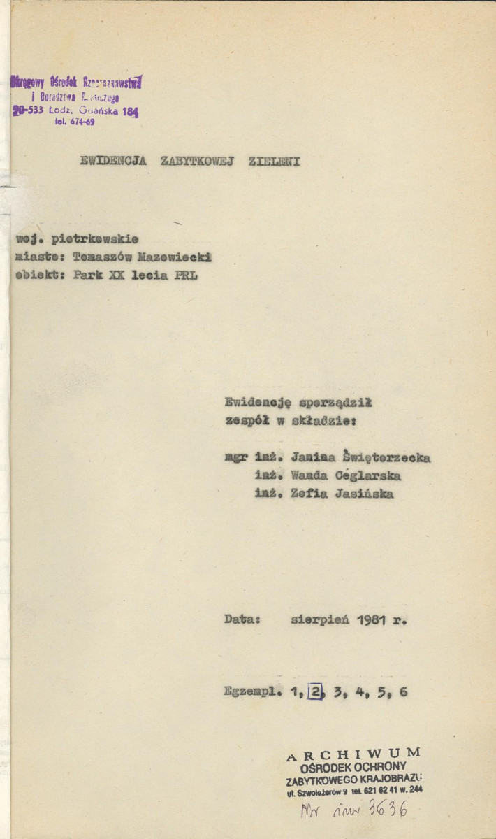 EP - Ewidencja parkowa, skan nr 4