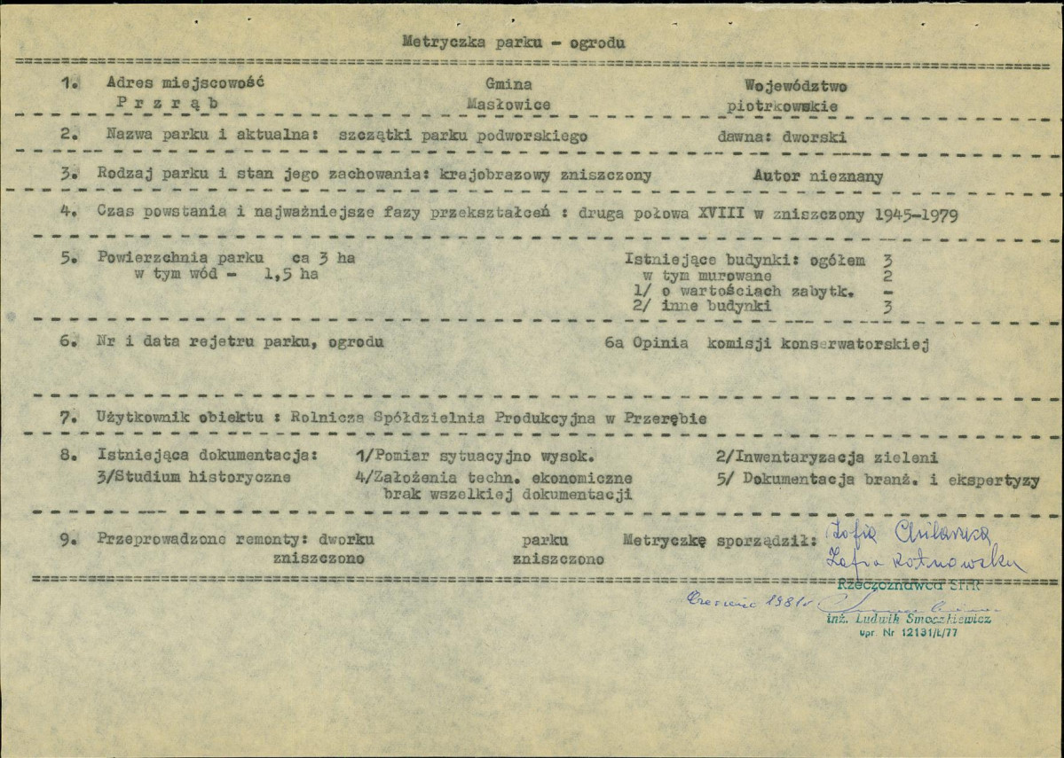 Ewidencja parkowa, skan nr 9