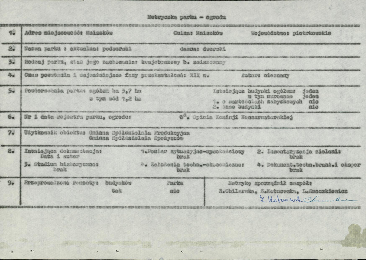 EP - Ewidencja parkowa, skan nr 8