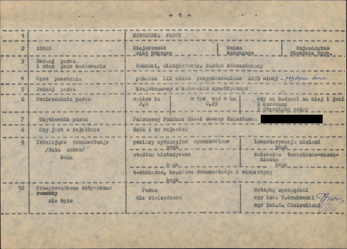 EP - Ewidencja parkowa, skan nr 8