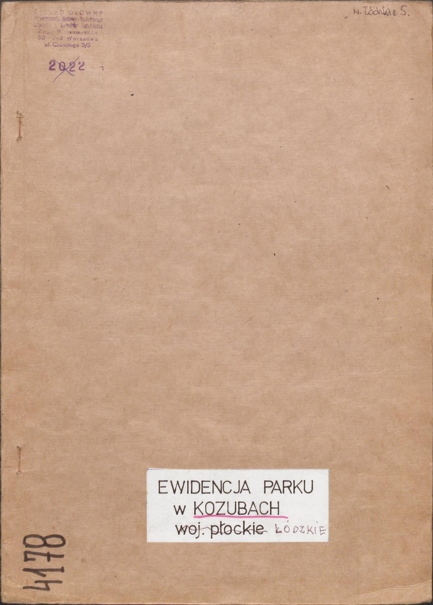 EP - Ewidencja parkowa, skan nr 1